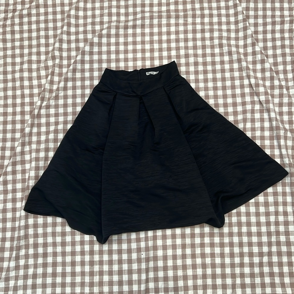 (6) Eliza J black full midi skirt with pleats and tulle at lining party formal